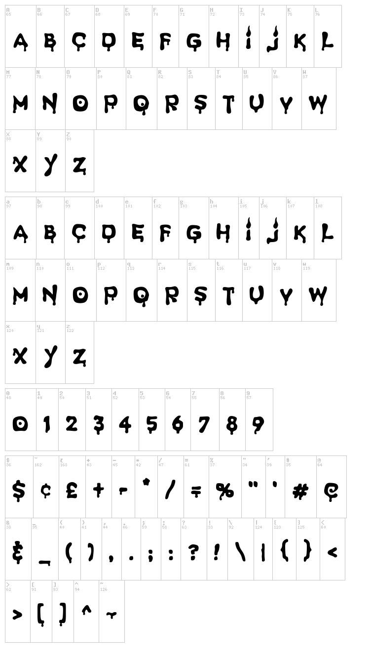 Spooky Light font map